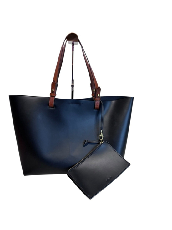 Fossil Handbags - Fossil - Rachel Tote in Black Leather w Brown Handles